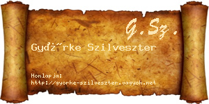 Györke Szilveszter névjegykártya